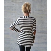 Load image into Gallery viewer, Black&White Striped Cardigan - Urbclo | UrbClo.com