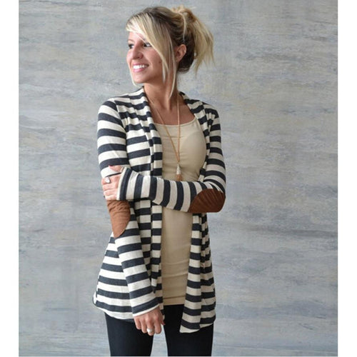 Black&White Striped Cardigan - Urbclo | UrbClo.com