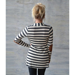 Black&White Striped Cardigan - Urbclo | UrbClo.com