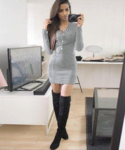 Load image into Gallery viewer, Knitted BodyCon Sweater Dress - UrbClo