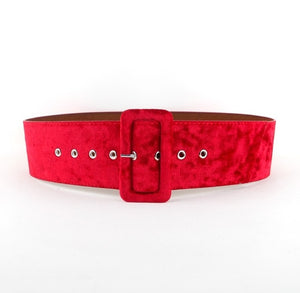 Wide Buckle Velvet Belt - UrbClo