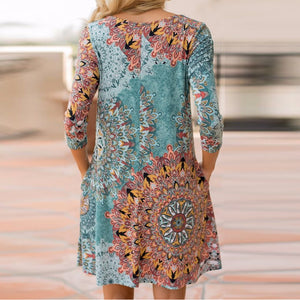 Boho Floral Dress - UrbClo