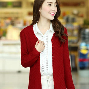 Summer Knitted Cardigan with Pockets - UrbClo