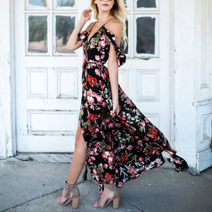 Long Boho Floral Dress - UrbClo