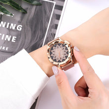 Load image into Gallery viewer, Rose Gold Flower Rhinestone Watch - UrbClo