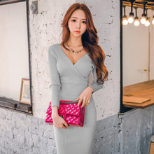 Load image into Gallery viewer, Slim Knitted Bodycon Dress - UrbClo