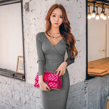 Load image into Gallery viewer, Slim Knitted Bodycon Dress - UrbClo