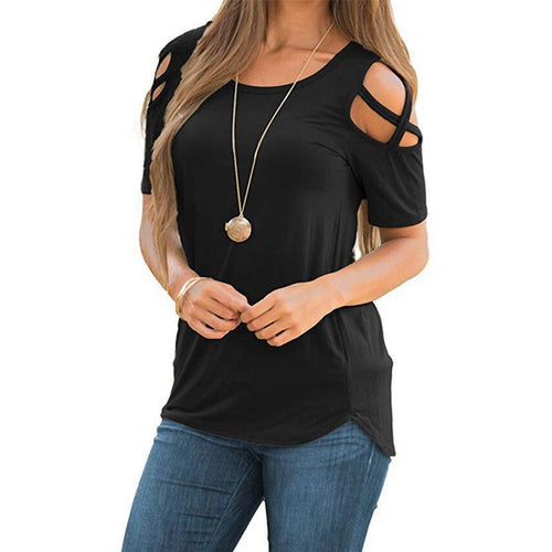 Strappy Cold Shoulder Top - Urbclo | UrbClo.com